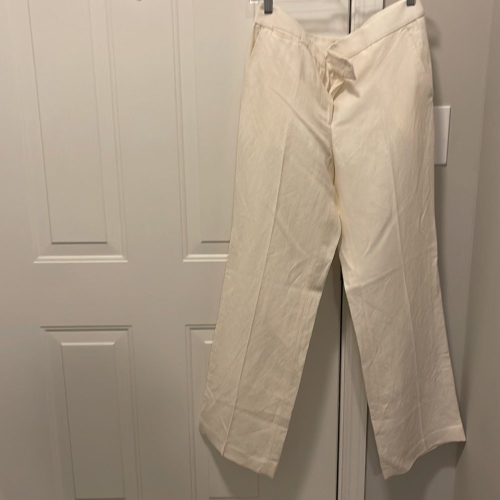 Off white Ann Taylor Loft Linen Pants